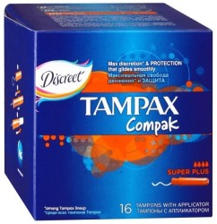 Тампоны Tampax Дискрит компак супер плюс с аппликатором 16 шт.