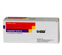 Тидомет форте табл. 250 мг+25 мг 100 шт.